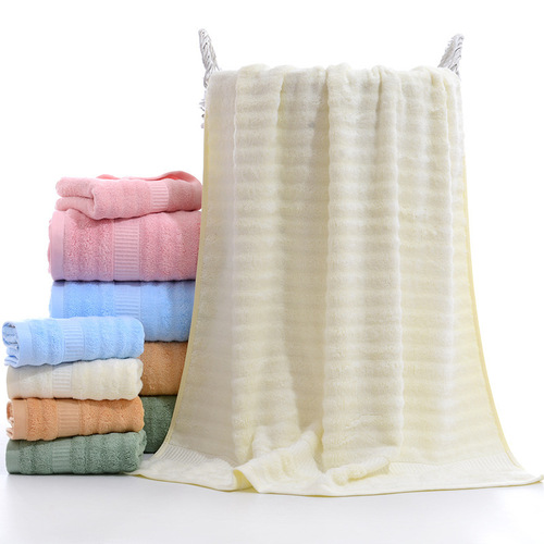 Factory Direct Sales Bamboo Fiber Bath Towel 70*140 Cross-border Adult Thick Soft Absorbent Bamboo Carbon Fiber Bath Towel Wholesale