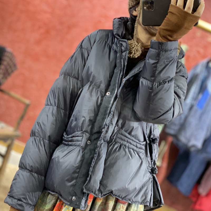 馥祯2020冬季新款中国风复古90白鸭绒轻薄款保暖短款宽松羽绒服女