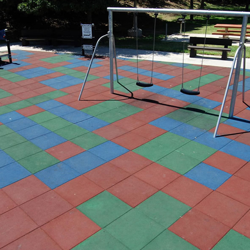 青岛厂家供应橡胶颗粒幼儿园橡胶地地垫/公园健身器材橡胶地砖J