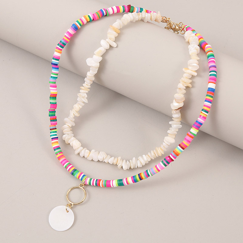 Bohemian Soft Ceramic Gravel Multilayer Creative Shell Beaded Pendant Necklace Wholesale display picture 2