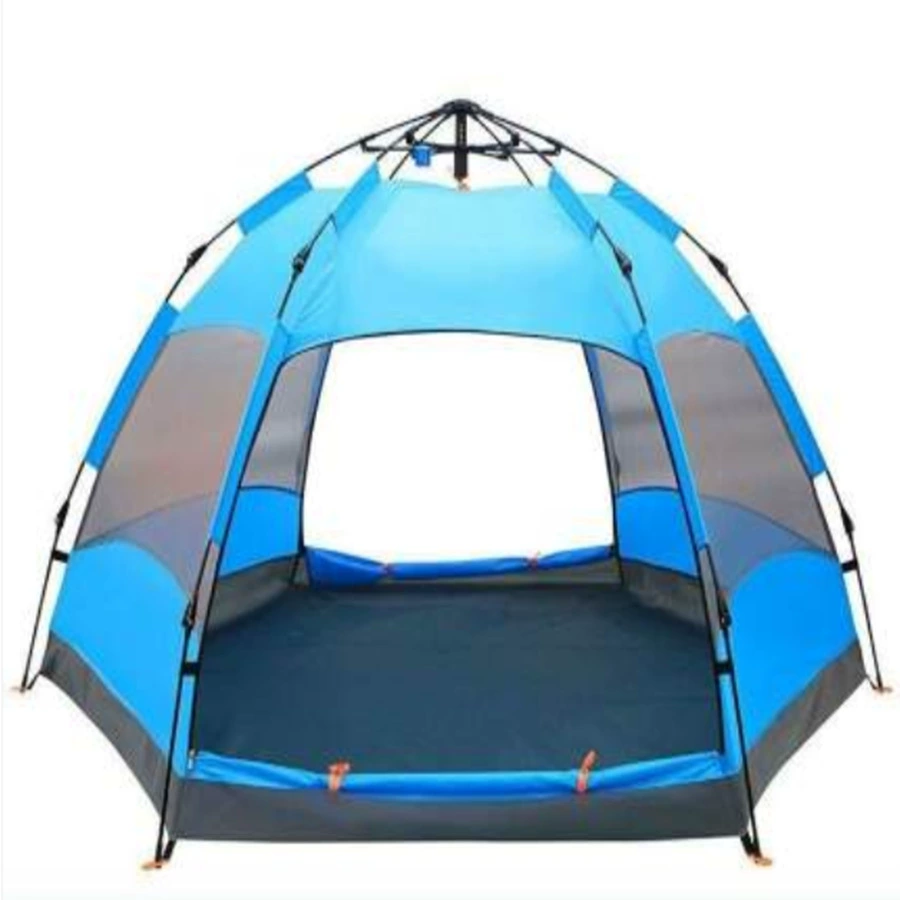 Оптовая продажа открытый туризм Шестигранный двухслойный пружинный автоматический палатка для защиты от дождя двойного назначения кемпинг палатка для защиты от насекомых