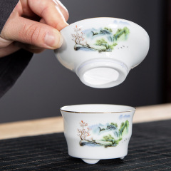 High white gold controlled blue and white porcelain tea filter filter creative ceramic Kung Fu tea set tea filter wholesale customization
