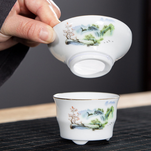 High white gold controlled blue and white porcelain tea filter filter creative ceramic Kung Fu tea set tea filter wholesale customization