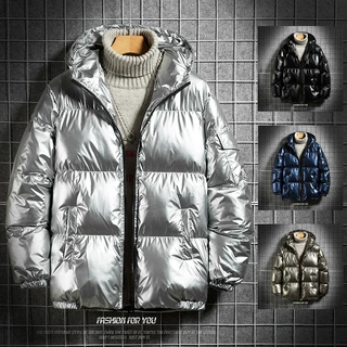 棉衣男冬季加大码情侣短款羽绒棉服潮牌工装亮面外套连帽保暖棉袄