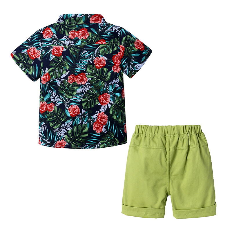 Casual Flower Bowknot Cotton Boys Clothing Sets display picture 3