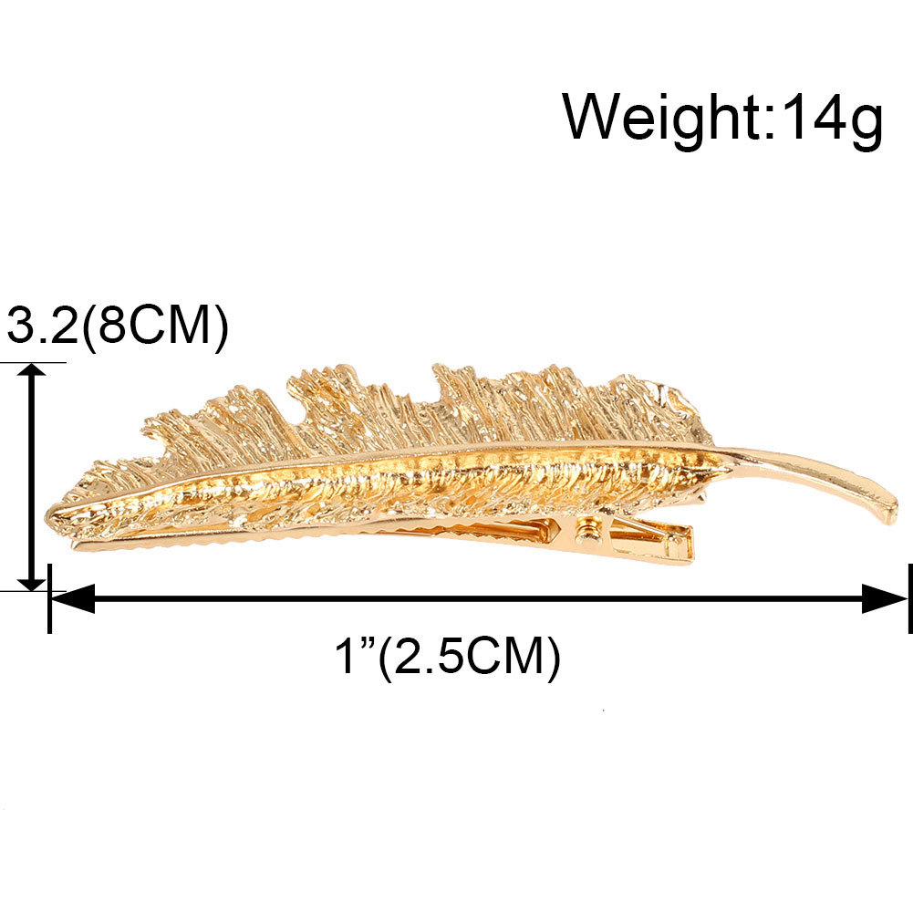 New Style Simple Metal Hairpin Golden Leaves Jewelry Duckbill Side Clip Headdress Wholesale Nihaojewelry display picture 1