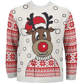 儿童圣诞毛衣厂家加工定制秋冬新款男女童针织衫外贸童装来图打版