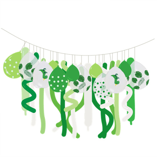 INS Forest Balloon Set Cartoon Dinosaur Birthday Letter Flag Children's Birthday Party Decoration