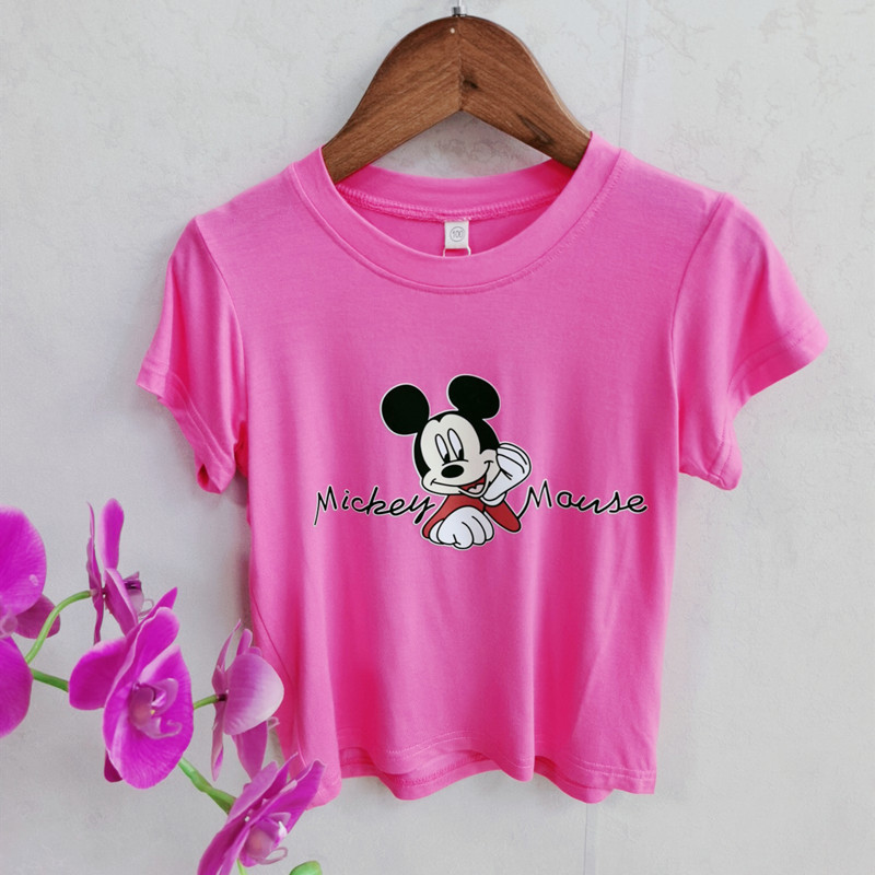 Boy Korean Edition Children's clothing Summer wear Cartoon Flower girl Short sleeved Manufactor goods in stock wholesale Mickey t-shirts children