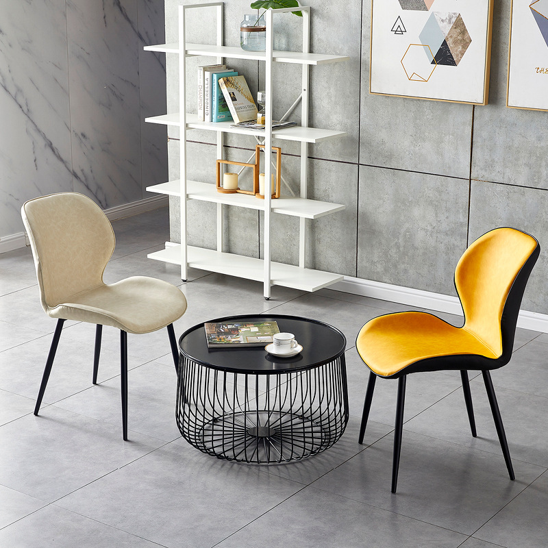 北欧软包餐椅雷达椅家用餐厅靠背椅奶茶店餐厅民宿店休闲椅|ru