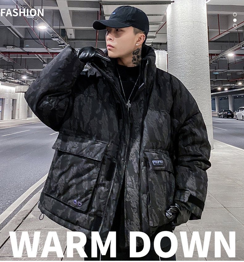 Herren Pufferjacke Mit Buchstabenprint Wintermantel Für Männer_voghion.com