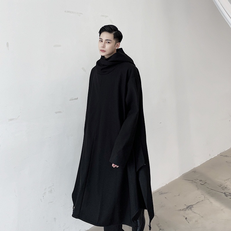 Otoño/Invierno 2020 marca de moda europea y americana cazadora con capucha capa oscura abrigo varias maneras llevar ropa los hombres sueltos image 3