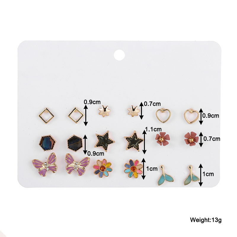 Korean Stud Earrings Set New Earrings Temperament Fashion Earrings Retro Combination Earrings  Wholesale Nihaojewelry display picture 21