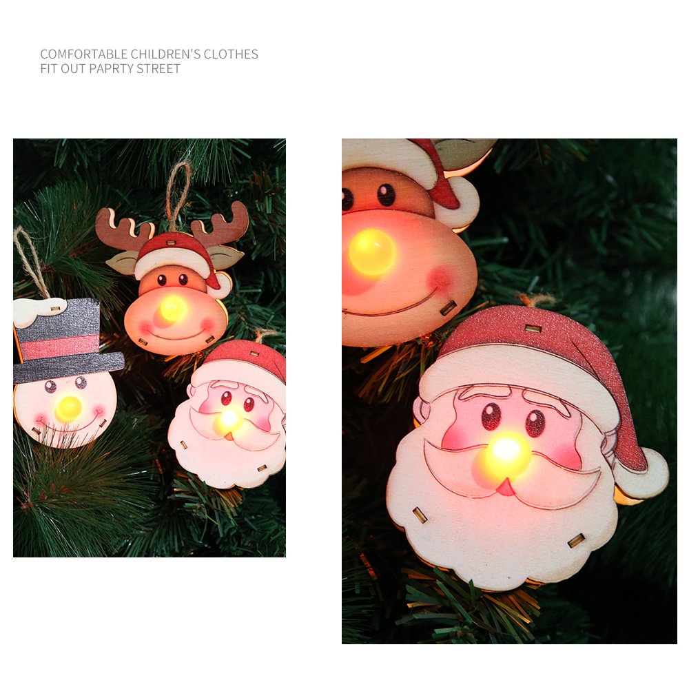 Christmas Cute Santa Claus Snowman Elk Wood Party Hanging Ornaments 1 Piece display picture 1