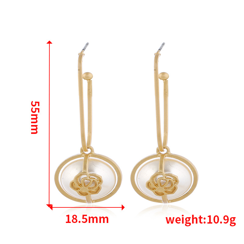 Korea New Creative Simple  Fashion Trend Long Flower Pearl Earrings Wholesale Nihaojewely display picture 1