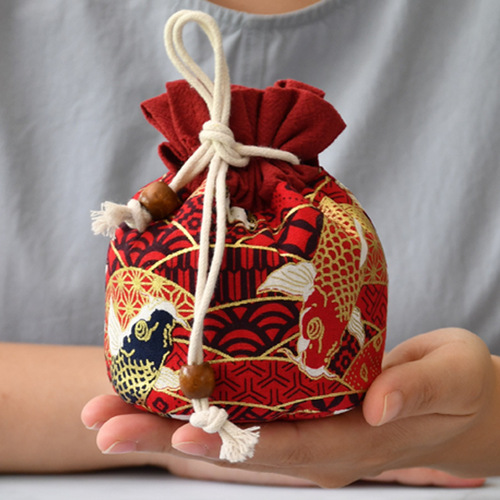 Tea set, tea cup, built-in cup storage cloth bag, tea can storage cloth bag, master single cup drawstring cotton bag with logo