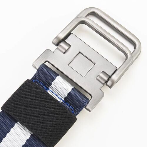 Double-ring buckle canvas belt for men, military training belt, female students, teenagers, Korean style jeans belt, outdoor cloth belt, trendy