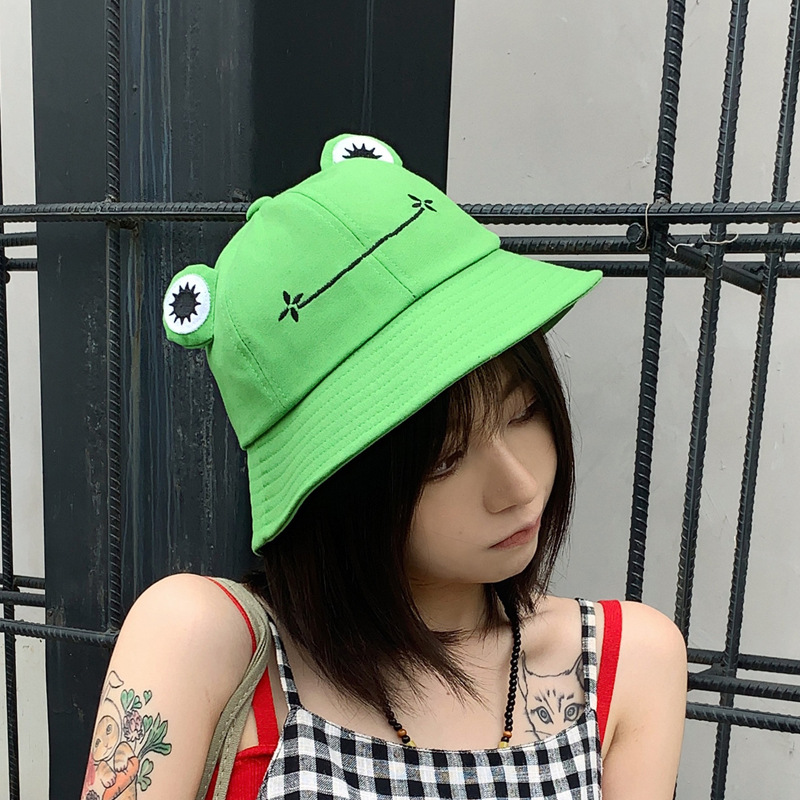 Cartoon Green Frog Breathable Fisherman Hat display picture 2