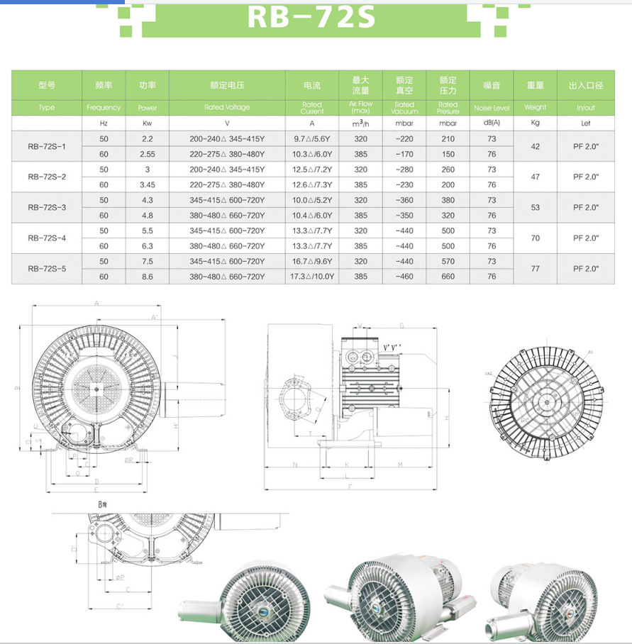 源头工厂批发高压防爆鼓风机 铝合金环形负压吸风防爆气泵