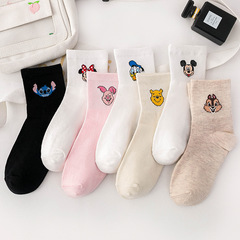 Socks for women cartoon Mickey Mouse Donald Duck women's mid-calf socks wholesale college style casual women's socks