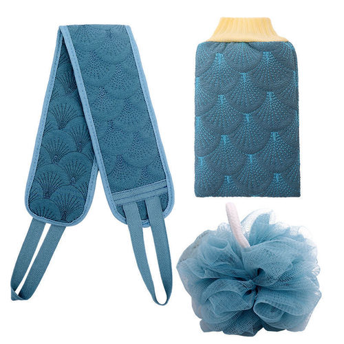 Three-piece set of bath towels, bath towels, thickened mud and decontamination bath balls, combination set, long back rub towels