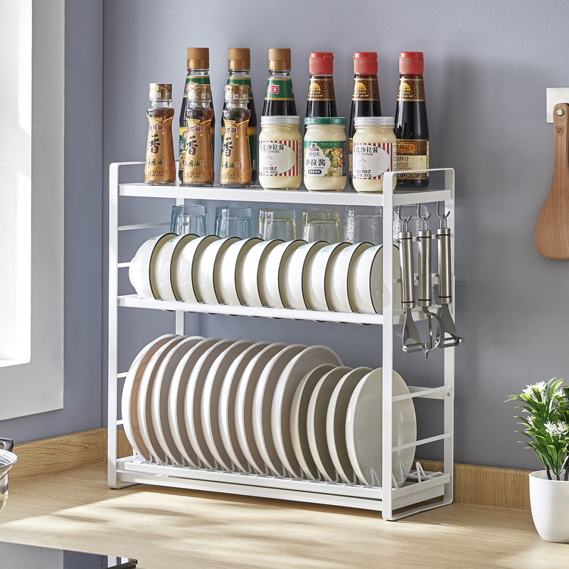 厨房置物架碗碟沥水架可调节调味品置物架汤锅架刀架筷子篓砧板架
