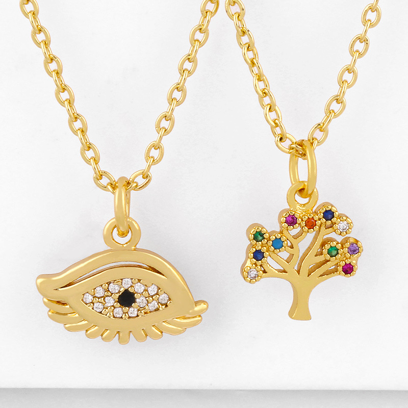 Life tree pendant necklace yiwu nihaojewelry wholesale fashion simple copper necklace accessories