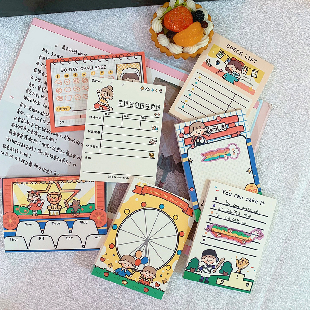 Sticky note paper nonsticky cute character small book message plan this wholesalepicture9