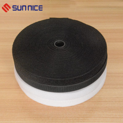 【勾面魔术贴】现货25mm黑色车缝粘扣带 毛面尼龙织带勾面魔术贴|ru