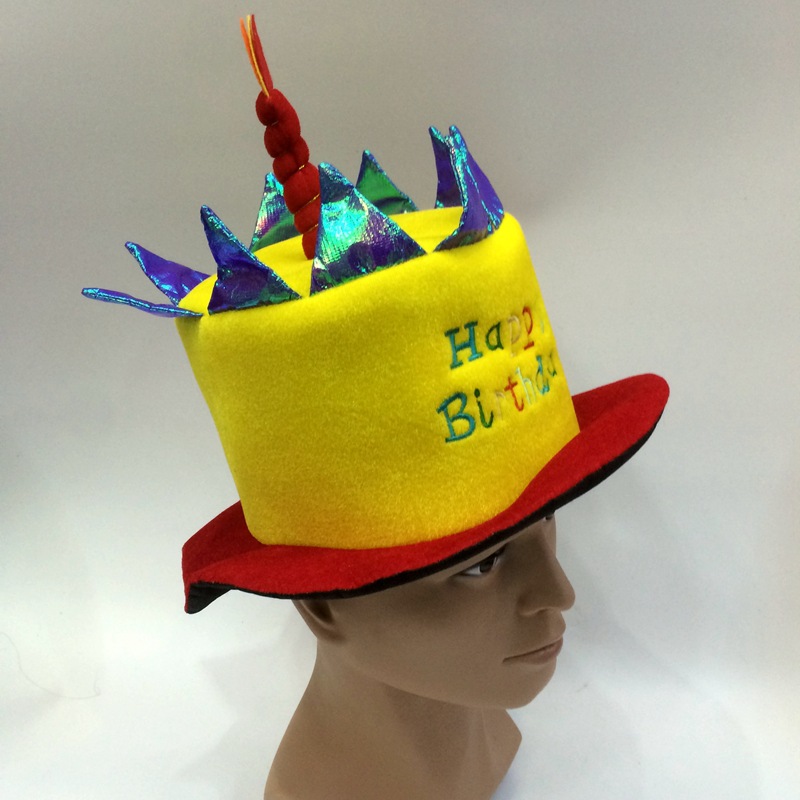 Customizable sizes and various styles of birthday cake hats for export production, 1 candle happy birthday hat detail image 5