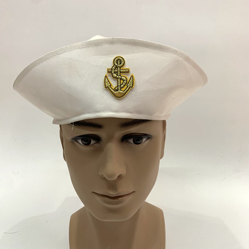 Qianfang Festival wig hat, white sailor anchor icon hat, cosplay Marine sailor professional hat 3332 detail image 3