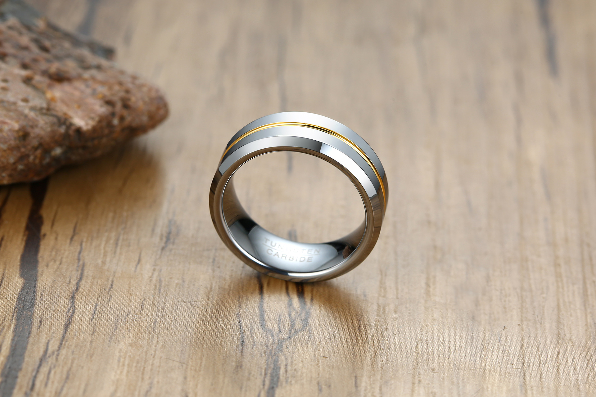 Fashion Letter Tungsten Steel Rings Plating Stainless Steel Rings