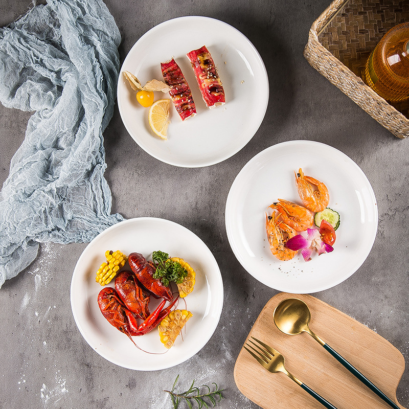 Nórdico ins Placa de cerámica creativa placa profunda Placa de pasta placa occidental Placa de carne Placa de desayuno personalizada vajilla del hotel