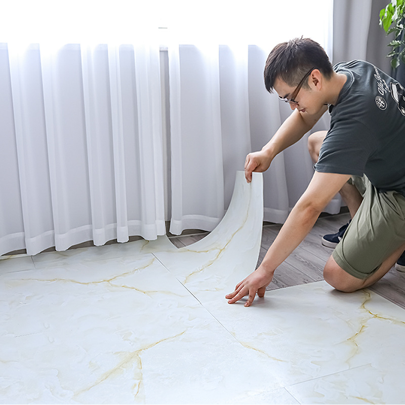 自粘地板革PVC地板贴纸防水防滑石塑瓷砖贴纸客厅家用翻新地板贴|ms