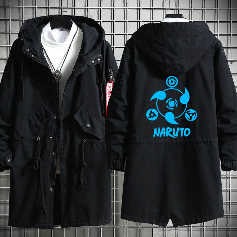 Naruto sasuke yuzhibo familia kakashi dibujos animados otoño e invierno grueso hombres y mujeres estudiante pareja gabardina image 13