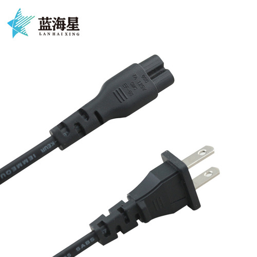 US Standard Eight-Character Tail Power Cord for Audio Adapter Projector Desk Lamp Dual Plug Connector Cord Factory Direct Sale