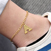 Brand accessory, universal pendant with letters, ankle bracelet, European style, wholesale