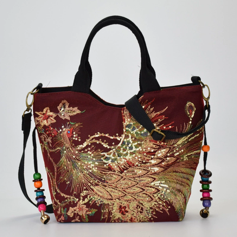 Этническая вышитая сумка через плечо, ремень, стиль 2020, лёгкая, 0,284 кг