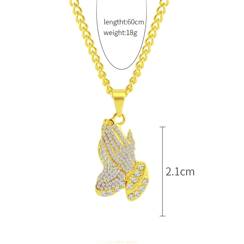 New Necklace Wholesale Fashion Hiphop Big Gold Full Diamond Necklace display picture 18