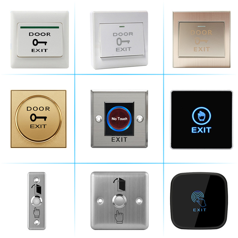門禁出門開關不鏽鋼開關86按鈕長條窄條開關複位金屬觸摸紅外開關