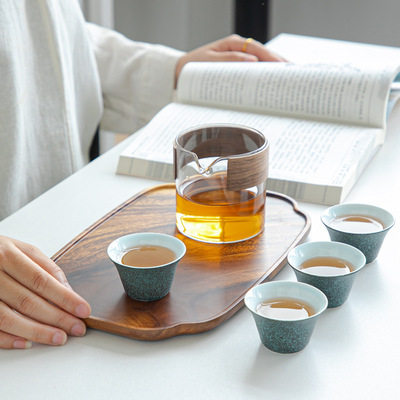 胡桃木干泡盘茶壶托盘简约茶盘家用茶点盘实木日式茶具托盘干泡台|ms