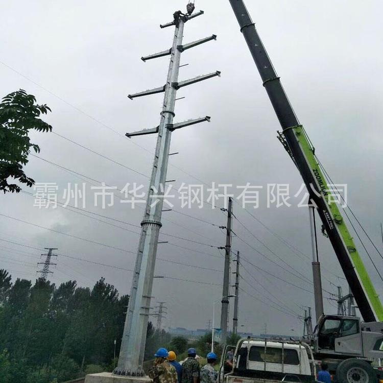 河南电力钢杆 法兰连接钢管杆 35KV输电钢杆 钢制电力杆 批发价格