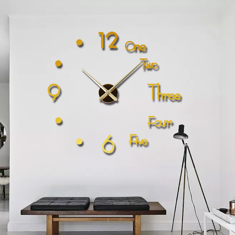 Simple ronda de moda ponche-libre bricolaje sala de estar Reloj de pared acrílico hogar creativo reloj decorativo espejo reloj