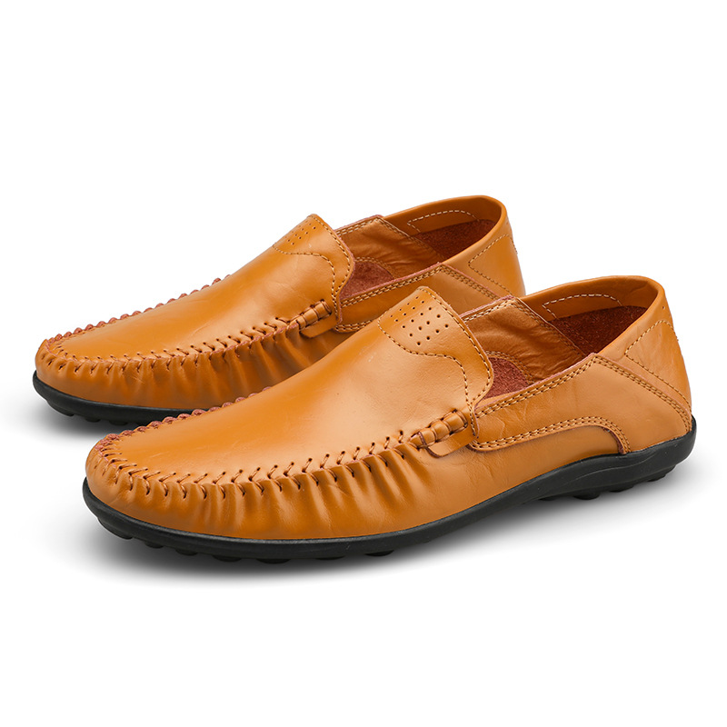 Herren Flache Sommerschuhe mit Metallschloss zum Reinschlüpfen, Faule Halbschuhe, lässige Mokassins, bequeme Fahrschuhe, Hochzeitsfeierschuhe_voghion.com