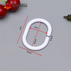 Plastic hook wholesale shower curtain hook c type curtain hanging ring pp white curtain buckle hanging ring accessories manufacturer