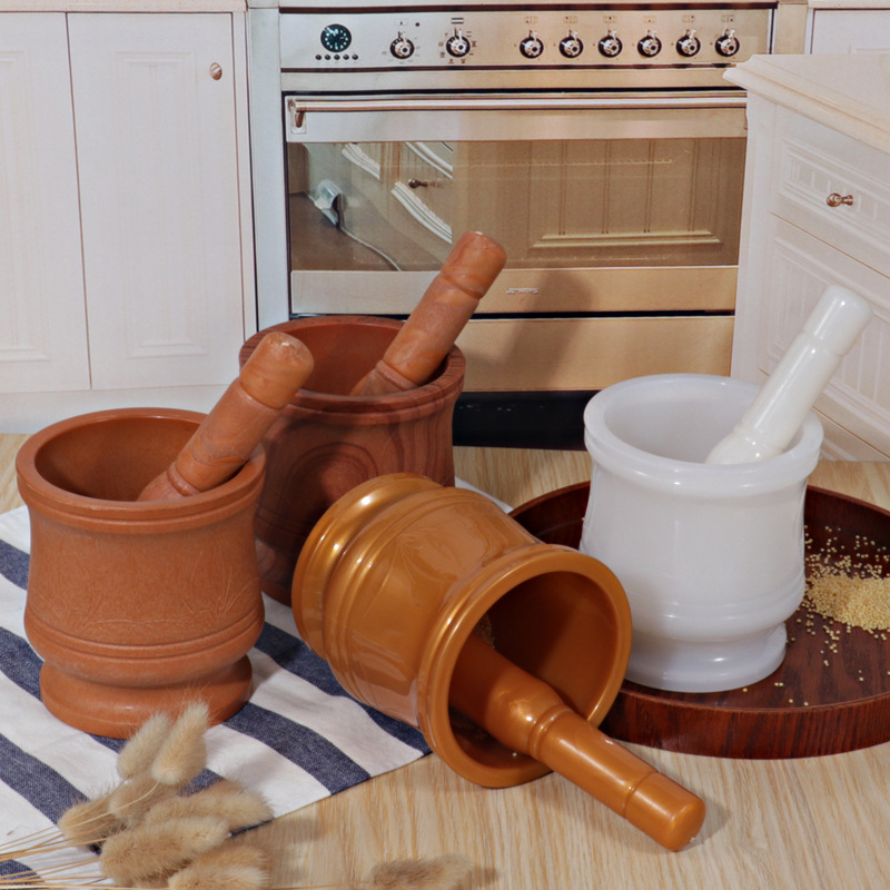 捣蒜器捣药罐 家用手动蒜泥蒜蓉器捣臼锤套装 香料研磨器|ru