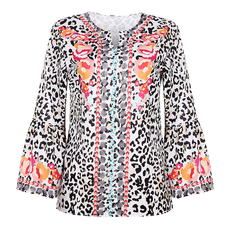 New Printed Large Size Loose Cardigan Blouse NSZH28704