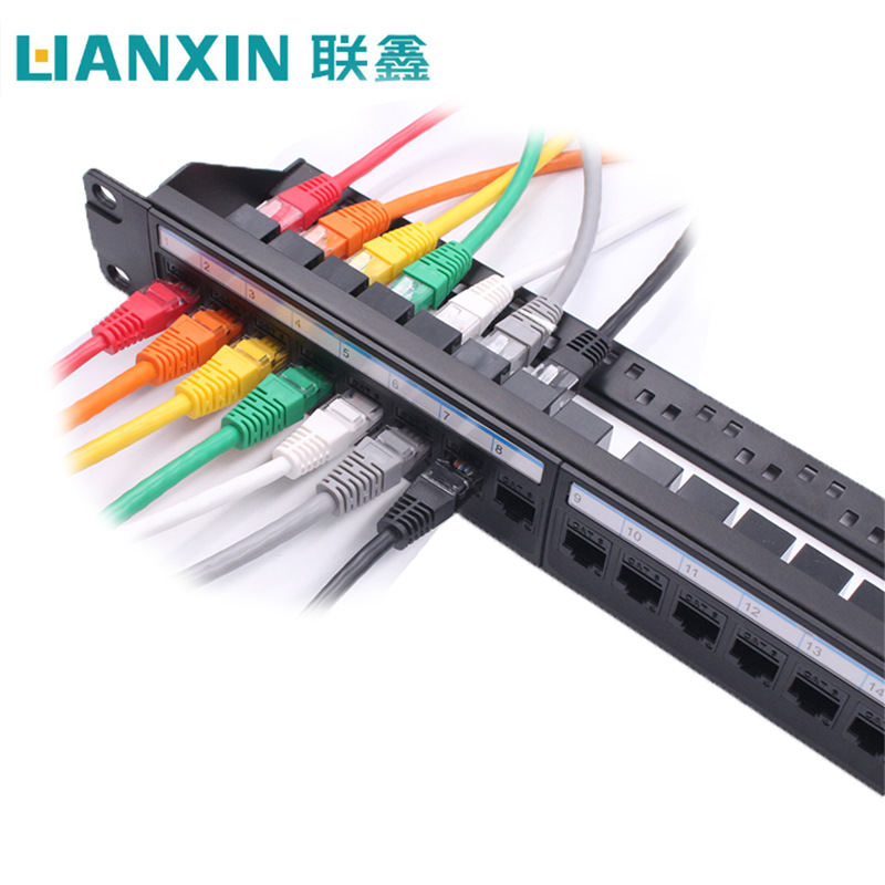 厂家直供 工程级 24口6A网络直通模块式配线架 CAT6A配线架 可OEM