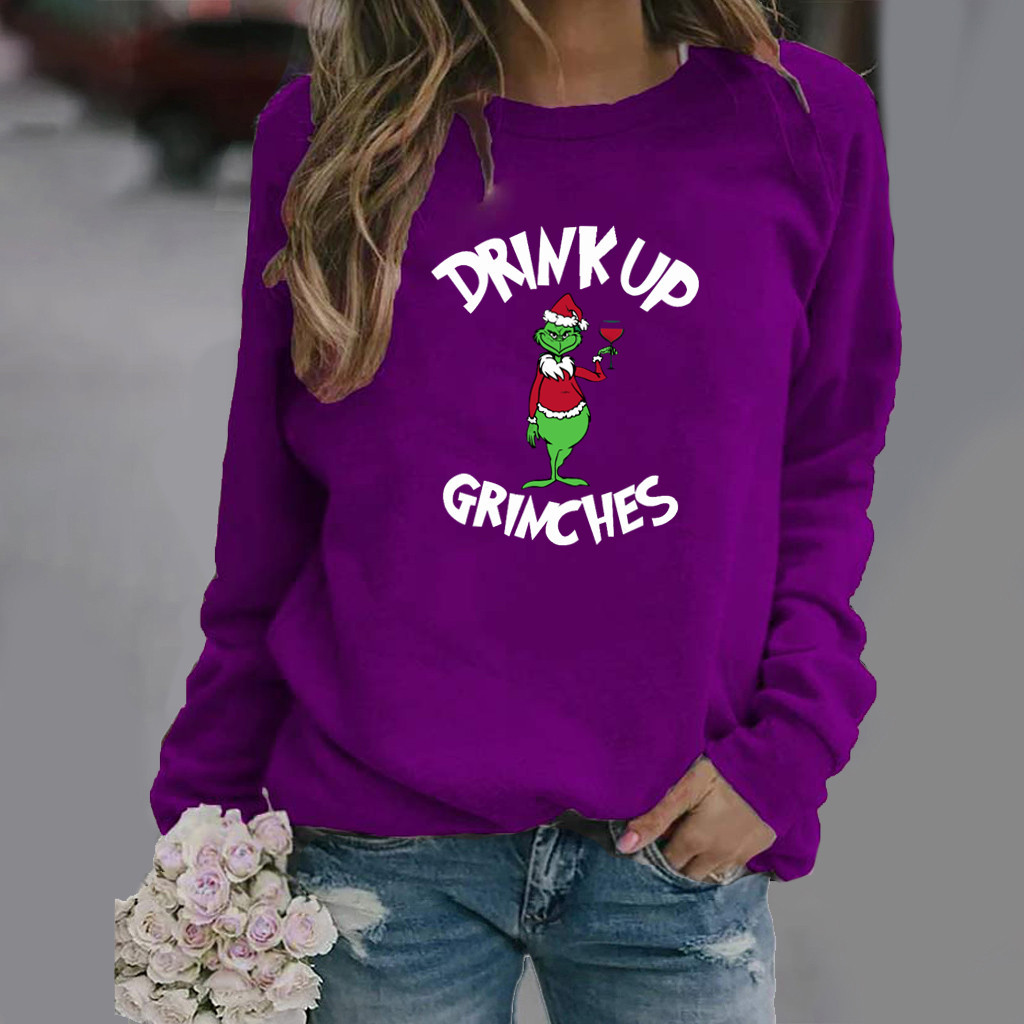 Mujeres Sudadera Manga Larga Sudaderas Con Capucha Y Sudaderas Impresión Moda Gorro Navideño Letra display picture 4