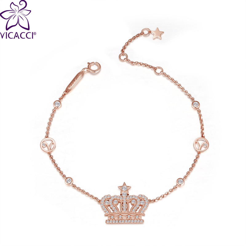 925 Silver Crown Bracelet for Women Ins Niche Design Accessible Luxury Jewelry Adopts Swarovski Crystal Elements